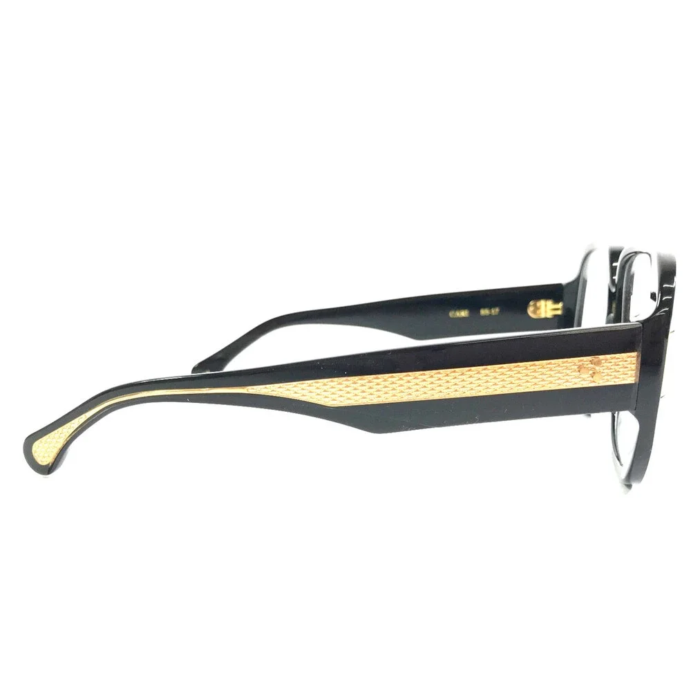 Alfred Kerbs Eyeglasses Frames CARI BK Shiny Black Gold Full Rim 55-17-141